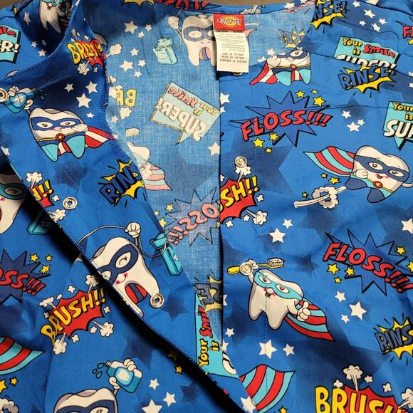 Dickies Dentist Dental Assistant Scrubs Jacket Snap Button Long Sleeve 2XL NEW - Picture 9 of 9